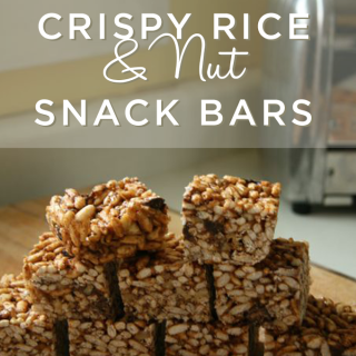 Perfect for school snacks. A healthy, crispy rice and nut snack bar.