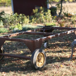 We turned a navel weapons cart into a beautiful outdoor coffeetable